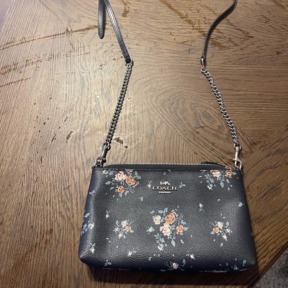 Coach Bags Coach Zip Top Crossbody With Rose Bouquet Print Midnight Multi Dark Blue Poshmark